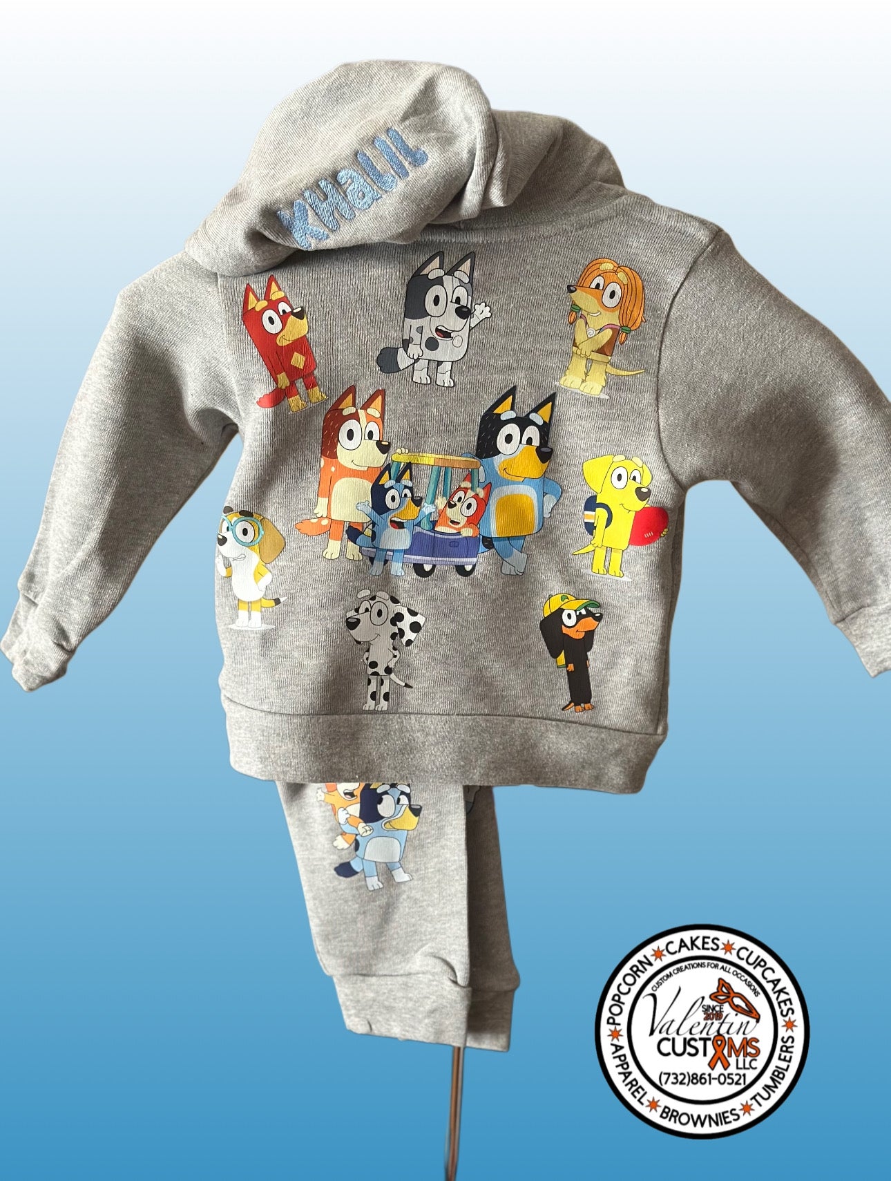 Custom Toddler Sweatsuit Set (please fill out txt box for character, and name of child if want added to sweatsuit)